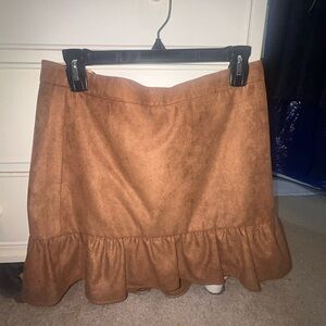 J. Crew brown/Tan Ruffle Mini Skirt